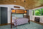 second unit with bunk beds, lower queen size